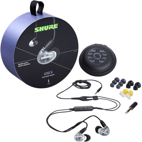 Shure AONIC 4 2-Driver Hybrid In-Ear Earphone with Mic - White Shure AONIC 4 2-Driver Hybrid In-Ear Earphone with Mic - White