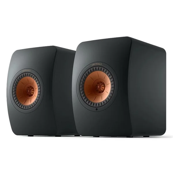 KEF LS50 Wireless II MQA Wireless Bluetooth/WiFi Network Desktop Bookshelf Speakers (with HDMI) - Carbon Black