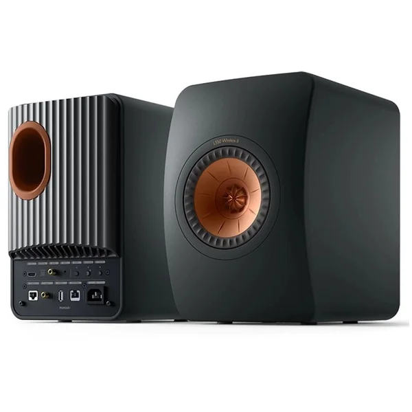 KEF LS50 Wireless II MQA Wireless Bluetooth/WiFi Network Desktop Bookshelf Speakers (with HDMI) - Carbon Black