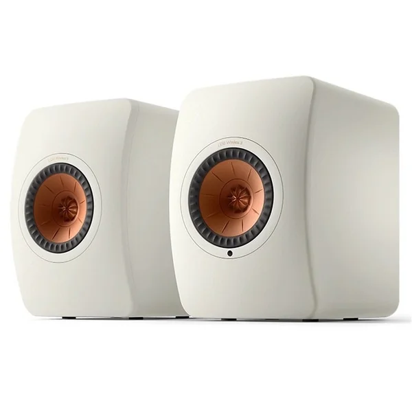 KEF LS50 Wireless II MQA Wireless Bluetooth/WiFi Network Desktop Bookshelf Speakers (with HDMI) - Mineral White