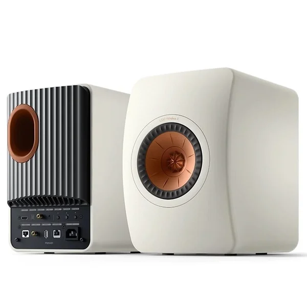 KEF LS50 Wireless II MQA Wireless Bluetooth/WiFi Network Desktop Bookshelf Speakers (with HDMI) - Mineral White