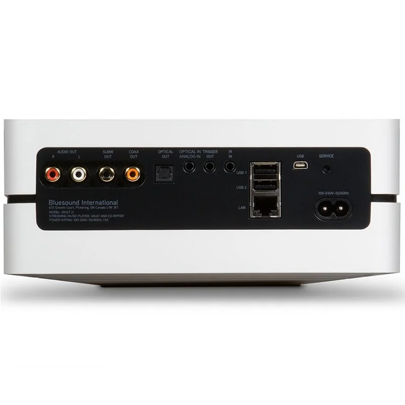 Bluesound VAULT 2i MQA CD Ripper with HDD Storage, Multi-Room/Wireless Bluetooth Network Streamer - White