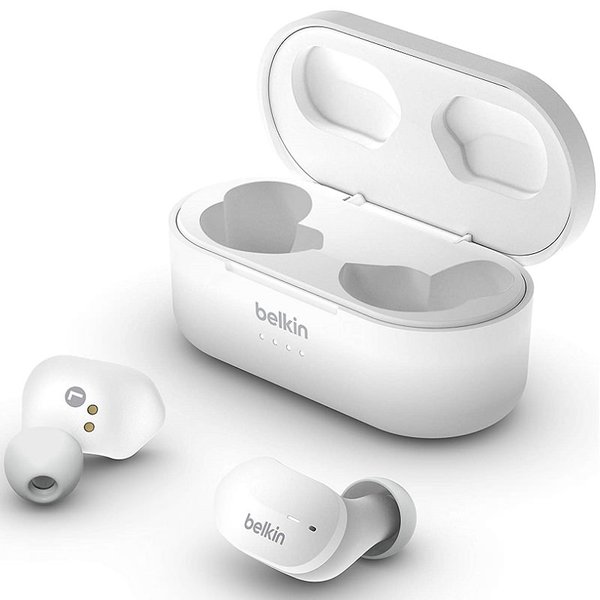 Belkin SoundForm True Wireless Bluetooth In-Ear Earphone with Mic - White Belkin SoundForm True Wireless Bluetooth In-Ear Earphone with Mic - White