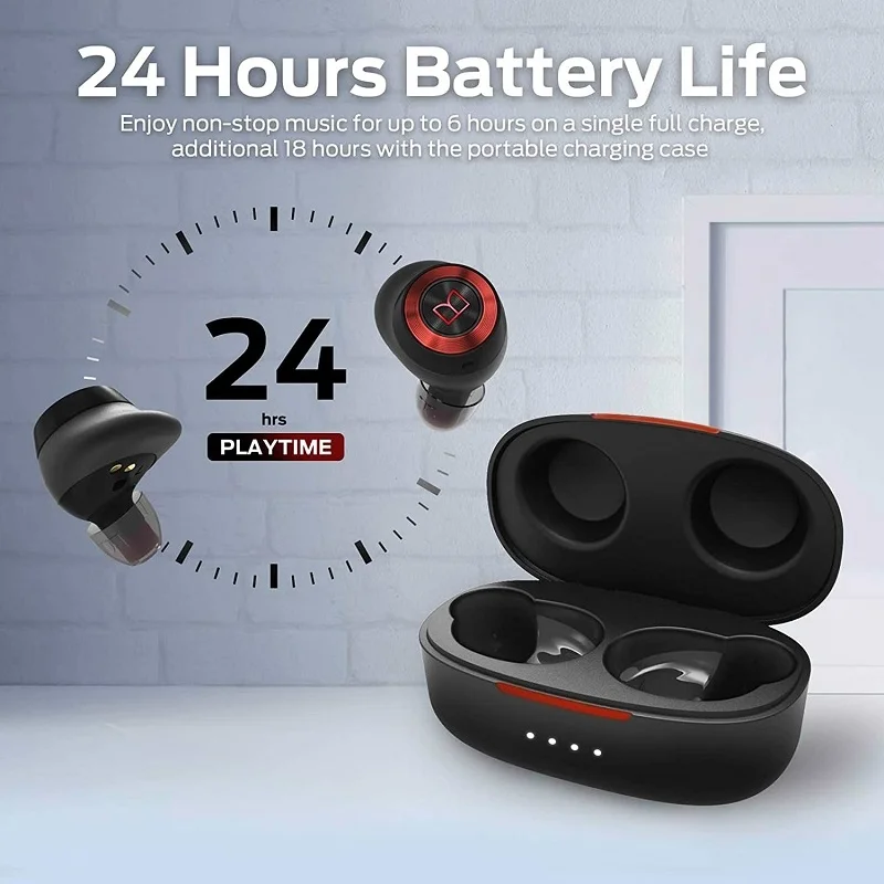 Monster Achieve 100 AirLinks True Wireless Bluetooth In-Ear Earphone with Mic - Black/Red
