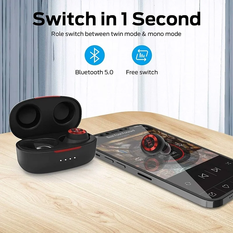 Monster Achieve 100 AirLinks True Wireless Bluetooth In-Ear Earphone with Mic - Black/Red