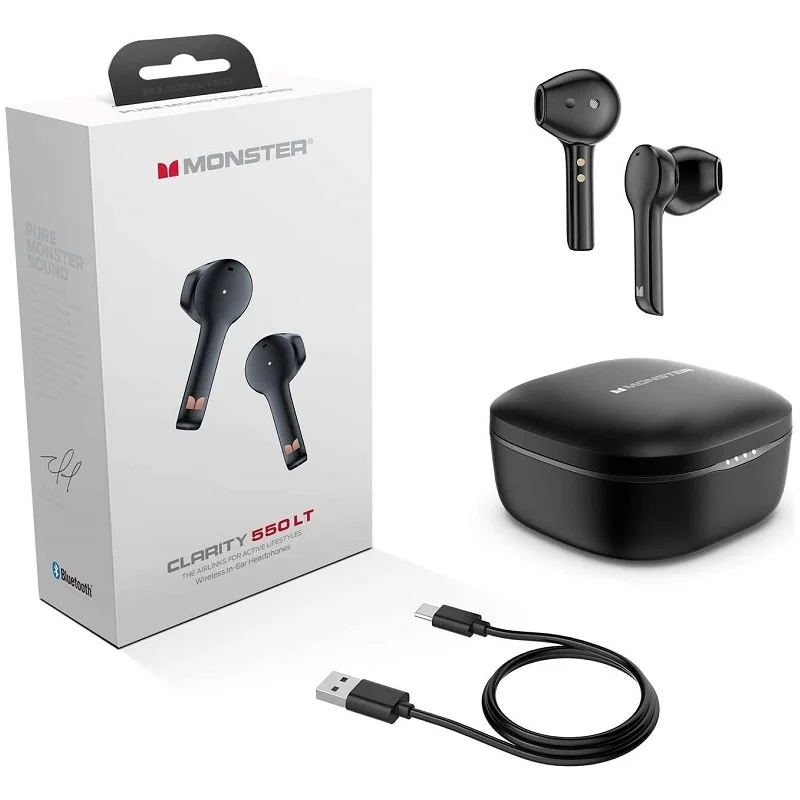 Monster Clarity 550 LT True Wireless Bluetooth On-Ear Earphone with Mic - Black