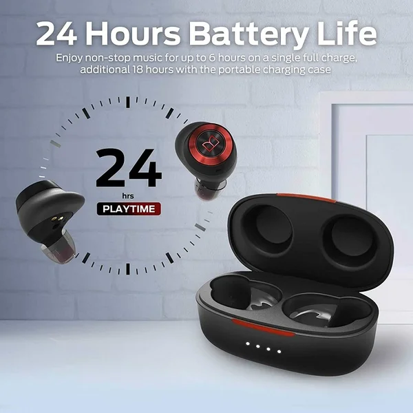 Monster Achieve 100 AirLinks True Wireless Bluetooth In-Ear Earphone with Mic - Black/Red