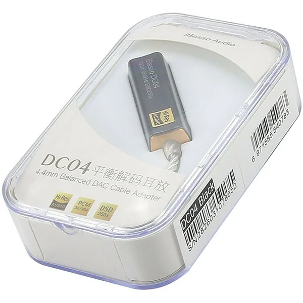 iBasso DC04 Type-C to 4.4mm Balanced USB DAC & Amplifier Cable Dongle - Black