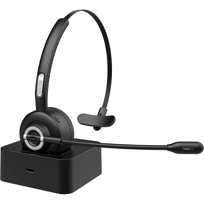 MEE Audio H6D Wireless Bluetooth On-Ear Mono Headset with Boom Mic and Charging Dock