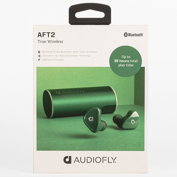 Audiofly AFT2 True Wireless Bluetooth Noise-Cancelling In-Ear Earphone with Mic - Gum Leaf Audiofly AFT2 True Wireless Bluetooth Noise-Cancelling In-Ear Earphone with Mic - Gum Leaf