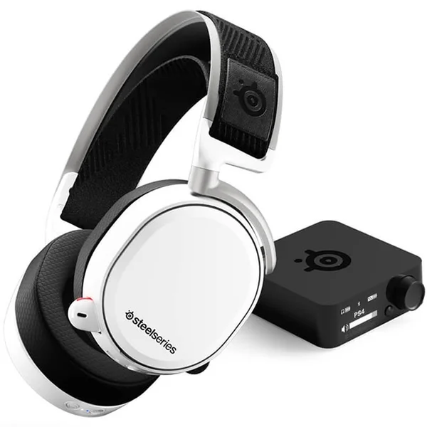 SteelSeries Arctis Pro Wireless Bluetooth+2.4GHz Over-Ear Gaming Headset with Mic - White