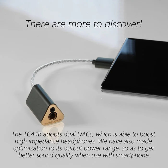 ddHiFi TC44B Type-C to 2.5/4.4mm Balanced USB DAC & Amplifier Cable Dongle