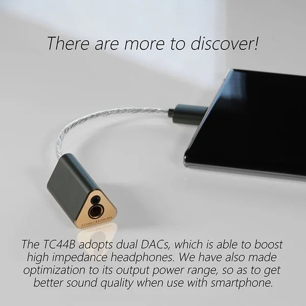 ddHiFi TC44B Type-C to 2.5/4.4mm Balanced USB DAC & Amplifier Cable Dongle