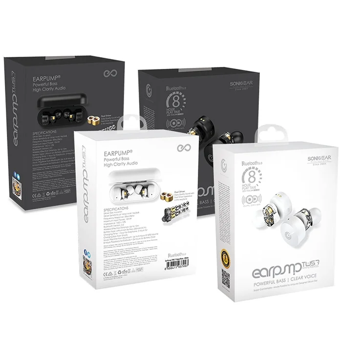 SonicGear Earpump TWS 7 Hyperbass True Wireless Bluetooth In-Ear Earphone with Mic - White