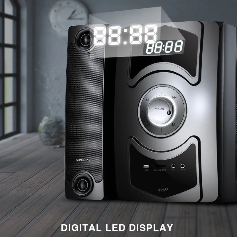 SonicGear EVO 9 BTMI Wireless Bluetooth Multimedia Karaoke Desktop Speaker with Wireless Mic