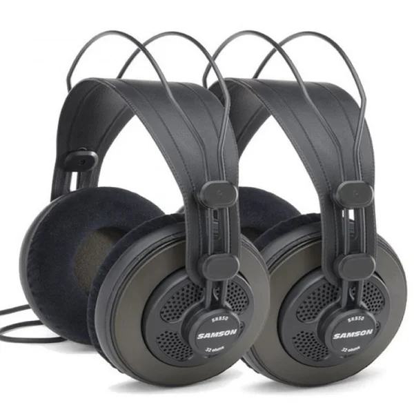 Samson SR850 (2-Pack) Professional Studio Monitoring Semi Open-Back Over-Ear Headphone