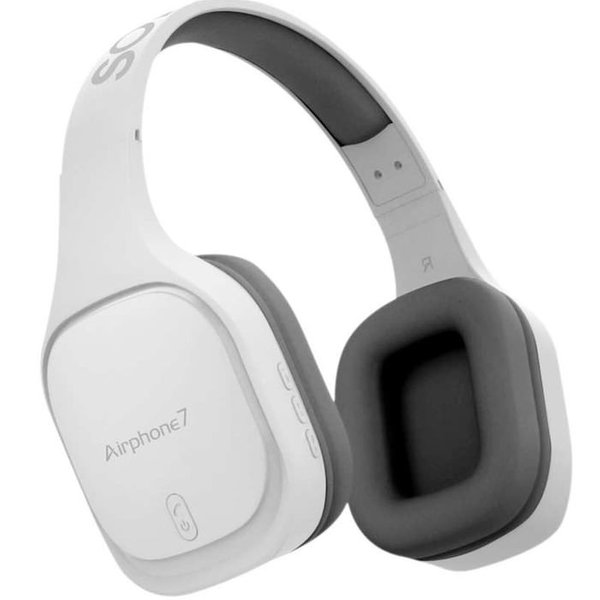 SonicGear Airphone 7 (2019) Wireless Bluetooth Over-Ear Headphone with Mic - White Grey SonicGear Airphone 7 (2019) Wireless Bluetooth Over-Ear Headphone with Mic - White Grey