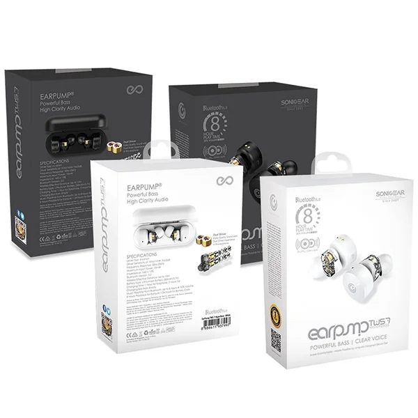 SonicGear Earpump TWS 7 Hyperbass True Wireless Bluetooth In-Ear Earphone with Mic - Black
