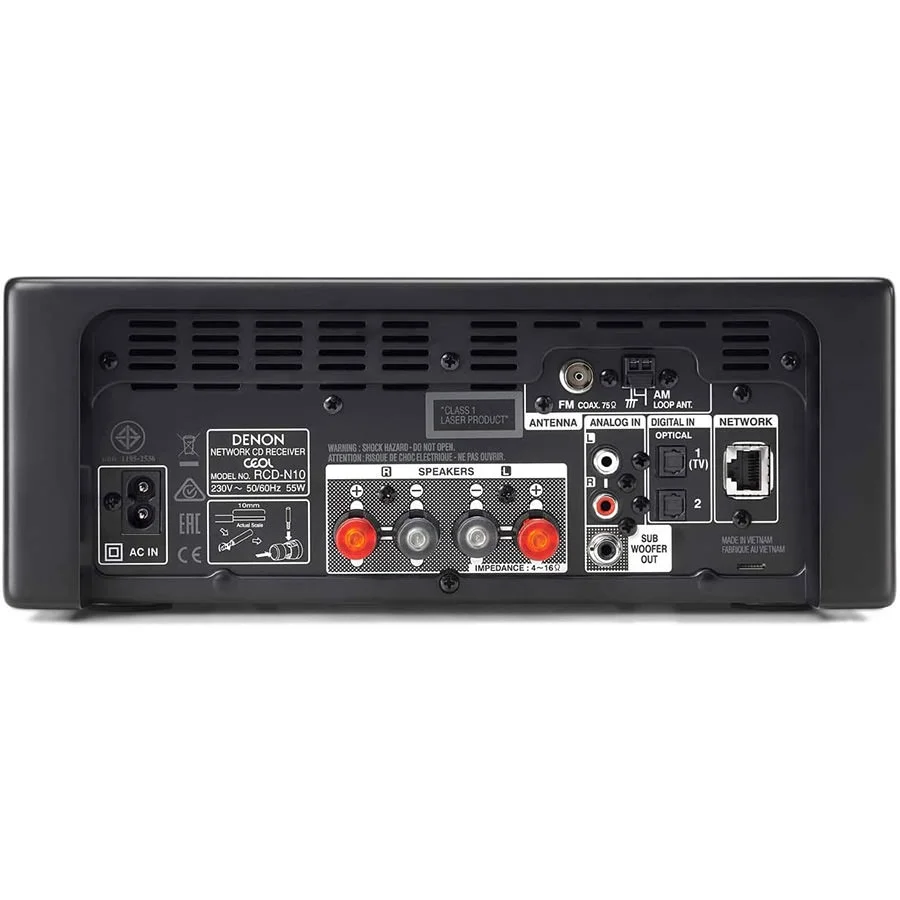 Denon CEOL N10 Multi-Room Wireless Bluetooth/WiFi, FM Radio & CD Player Speaker System - Black