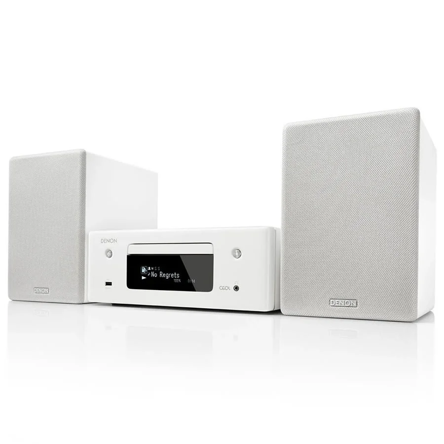 Denon CEOL N10 Multi-Room Wireless Bluetooth/WiFi Network, FM Radio & CD Player Speaker System - White