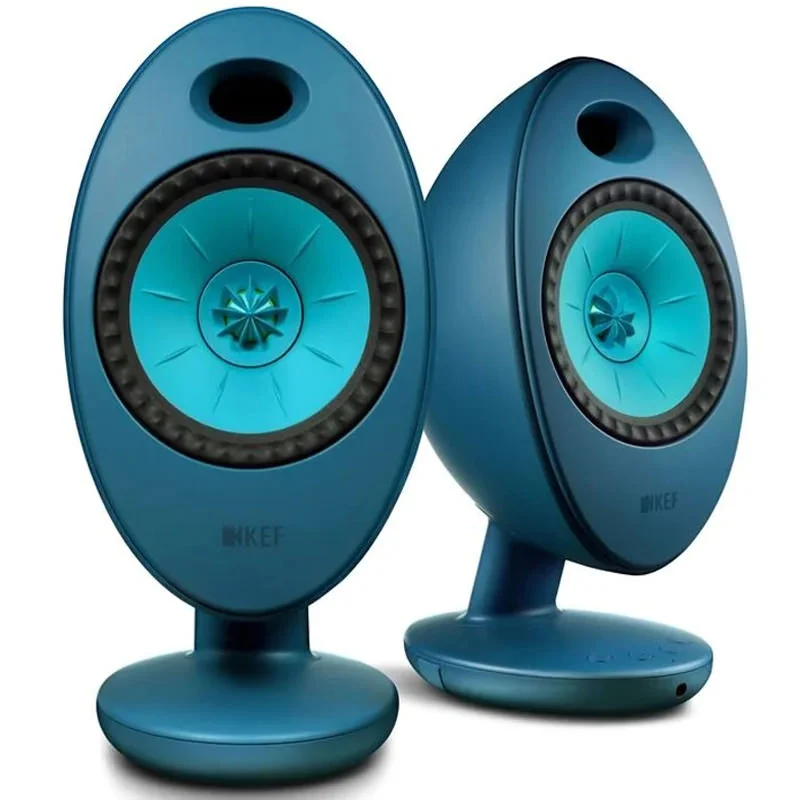 KEF EGG Duo Wireless Bluetooth Desktop Bookshelf Speakers - Teal