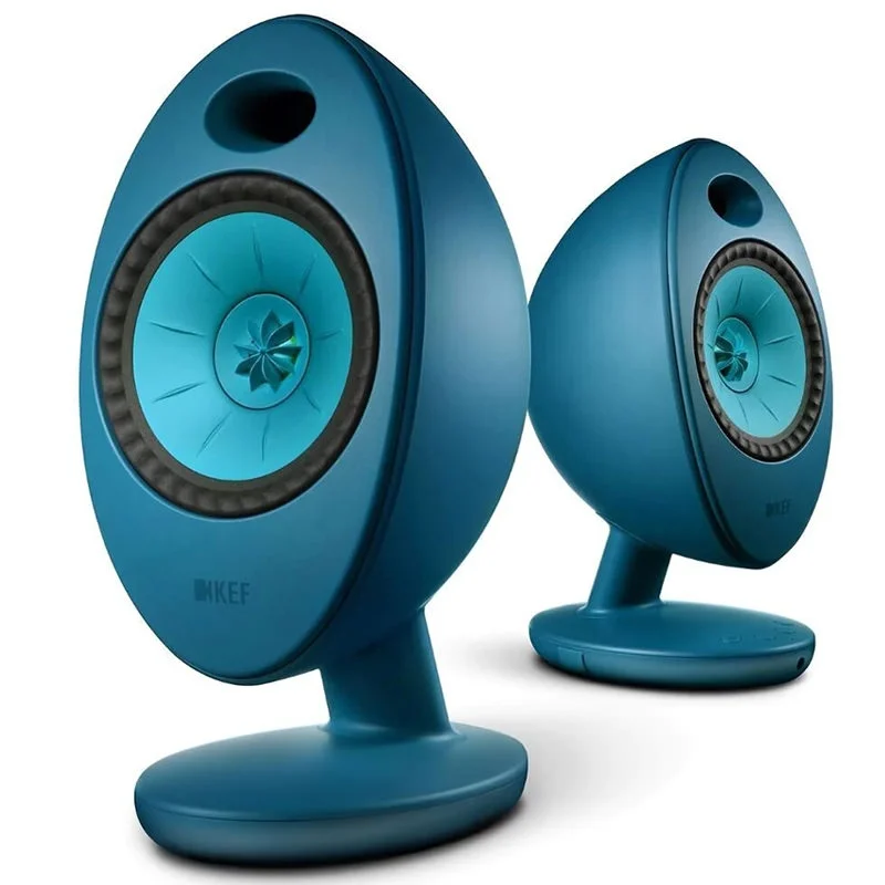 KEF EGG Duo Wireless Bluetooth Desktop Bookshelf Speakers - Teal