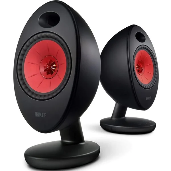 KEF EGG Duo Wireless Bluetooth Desktop Bookshelf Speakers - Black