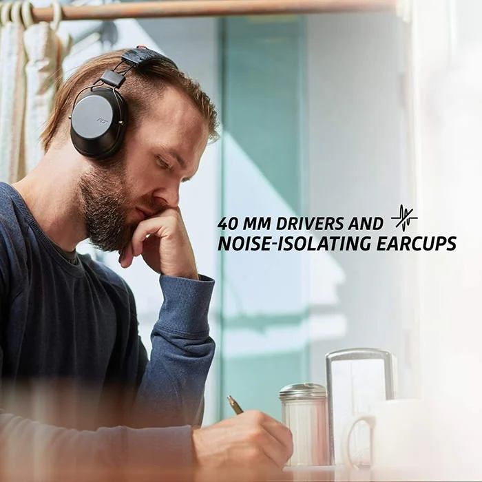 Plantronics BackBeat FIT 6100 Wireless Bluetooth Noise-Cancelling Over-Ear Headphone with Mic - Black
