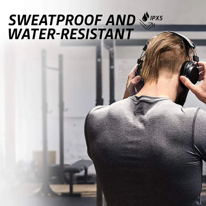 Plantronics BackBeat FIT 6100 Wireless Bluetooth Noise-Cancelling Over-Ear Headphone with Mic - Black
