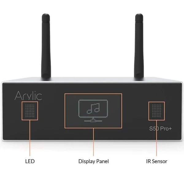 Arylic S50 Pro+ Multi-Room Wireless Bluetooth/WiFi Network Streamer Pre-amplifier