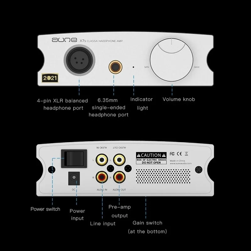Aune X7s Desktop Headphone Amplifier - Silver