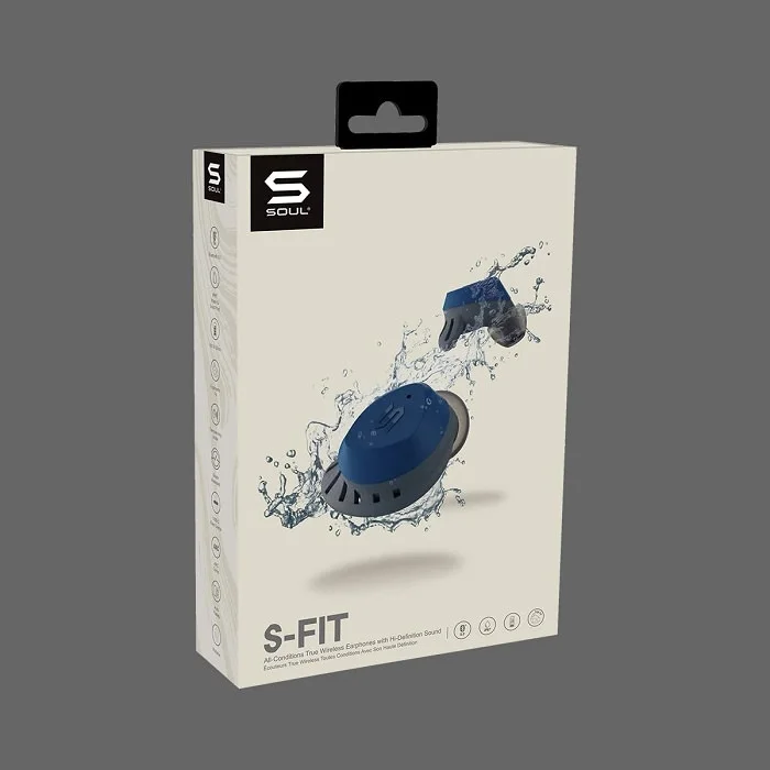 SOUL S-FIT True Wireless Bluetooth In-Ear Earphone with Mic - Blue