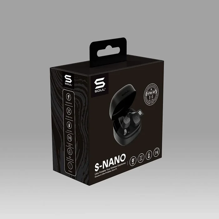 SOUL S-NANO True Wireless Bluetooth In-Ear Earphone with Mic - Black
