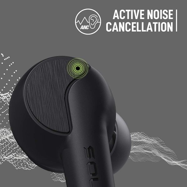 SOUL SYNC ANC True Wireless Bluetooth Noise-Cancelling In-Ear Earphone with Mic - Black