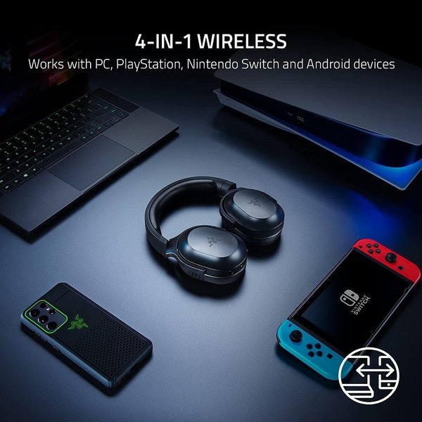 Razer Barracuda X (2022) Wired/Wireless Bluetooth+2.4GHz Over-Ear Gaming Headset with Mic - Black Razer Barracuda X (2022) Wired/Wireless Bluetooth+2.4GHz Over-Ear Gaming Headset with Mic - Black