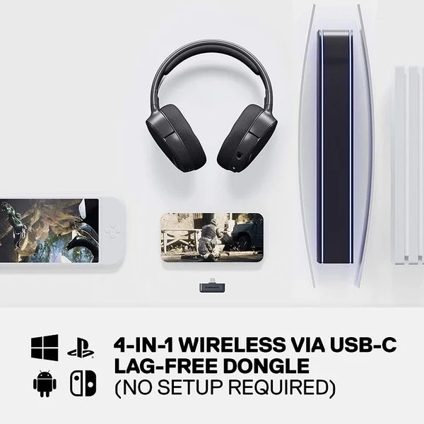 SteelSeries Arctis 1 Wired/Wireless for Playstation Wireless 2.4GHz Over-Ear Gaming Headset with Mic