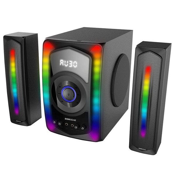 SonicGear Evo 11 Wireless Bluetooth Multimedia Desktop Speaker with 2x Wired Karaoke Microphones