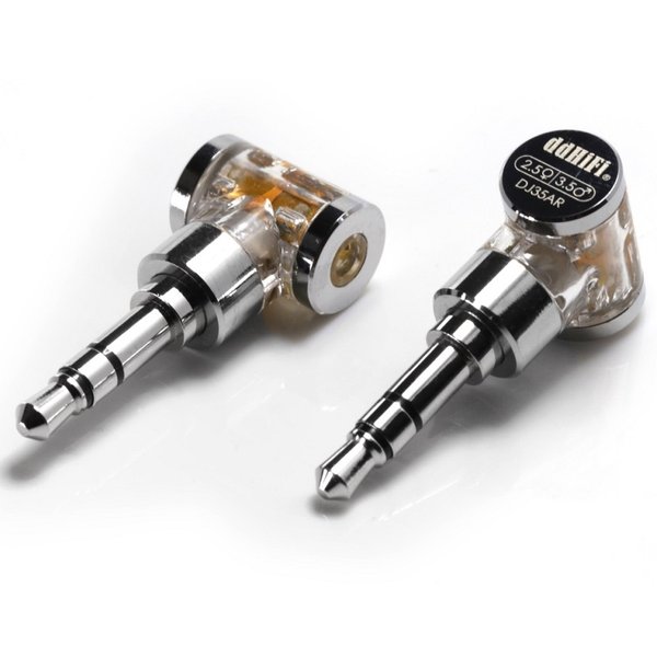 ddHiFi DJ35AR Rhodium Plated 3.5mm TRS Unbalanced Male to 2.5mm TRRS Balanced Female Right-angle Adapter