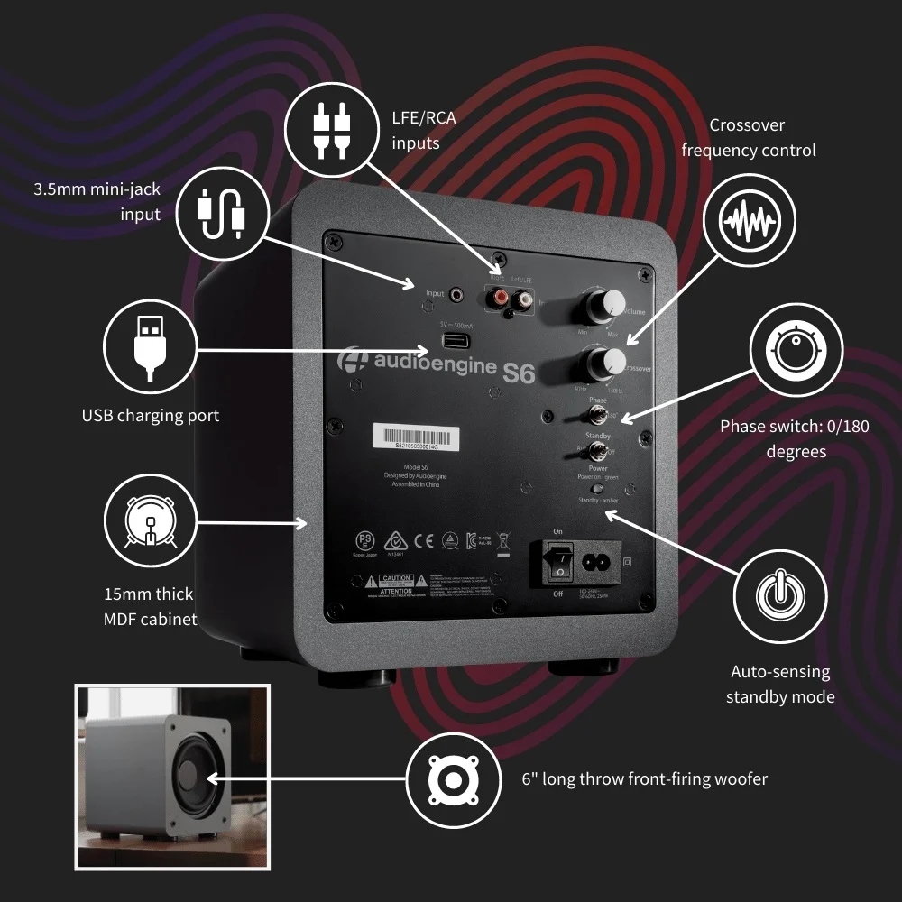 Audioengine S6 (Matte Black)