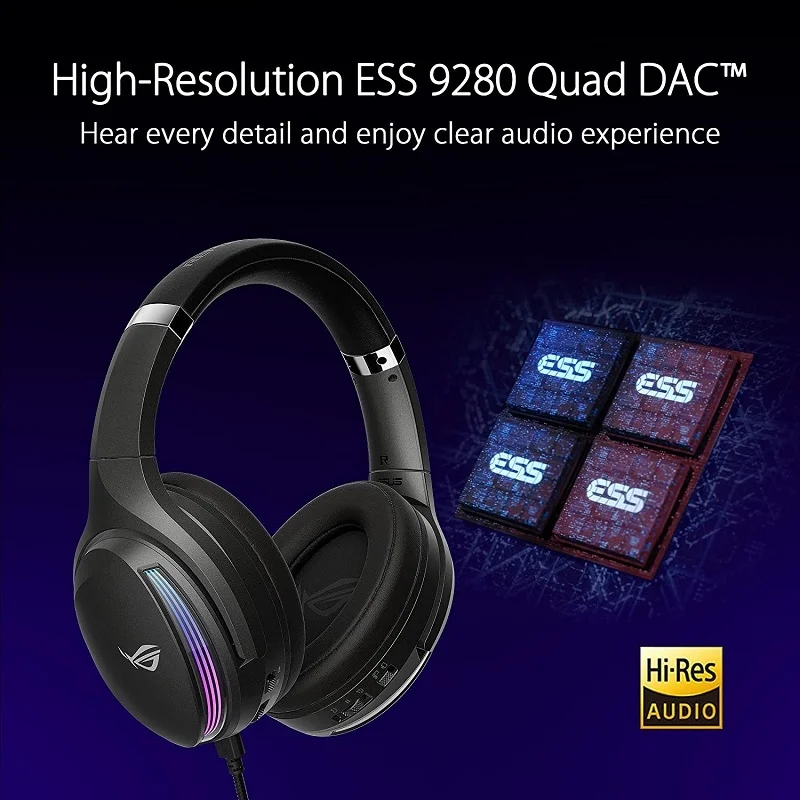 ROG Fusion II 500 RGB 7.1 Over-Ear Gaming Headset with Mic