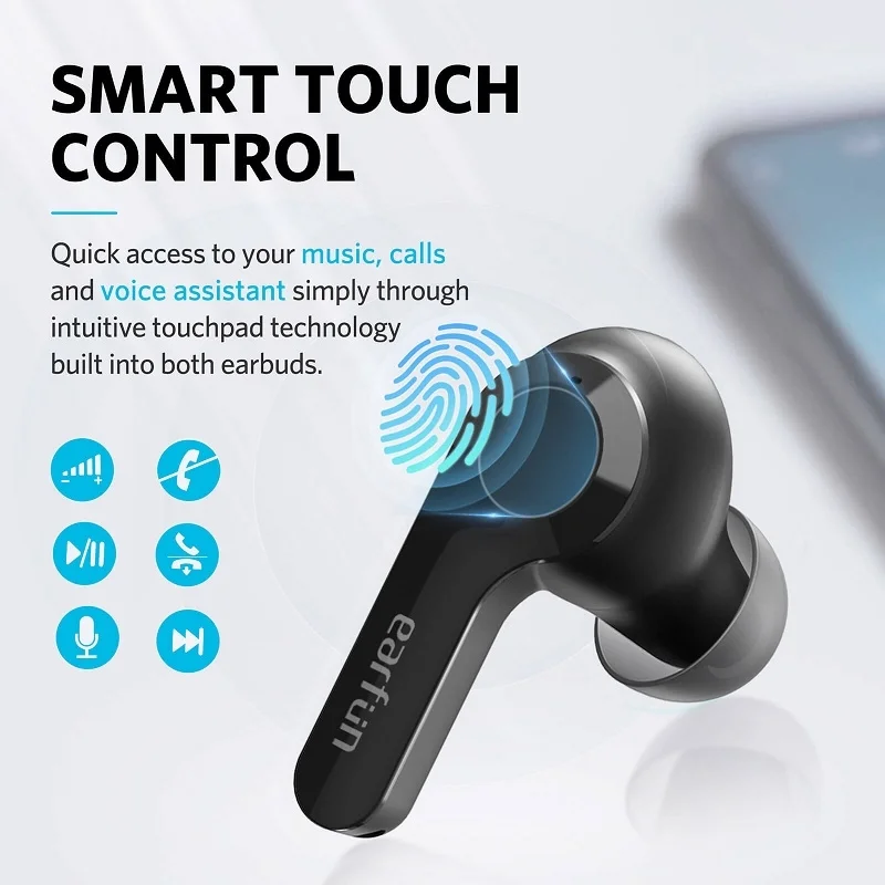 Earfun Air Waterproof True Wireless Bluetooth In-Ear Earphone with Mic - White