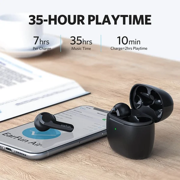 Earfun Air Waterproof True Wireless Bluetooth In-Ear Earphone with Mic - White
