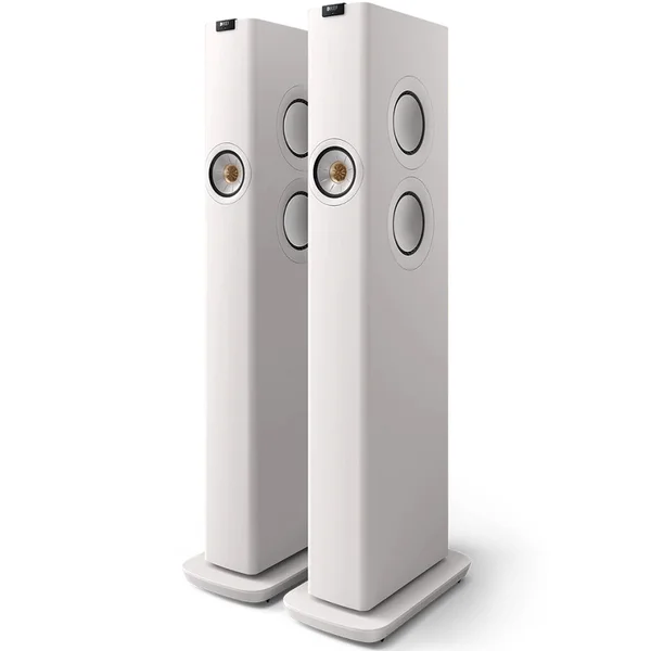 KEF LS60 Wireless MQA Multi-Room Wireless Bluetooth/WiFi Network Floorstanding Speakers - Mineral White