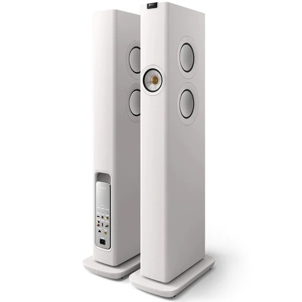 KEF LS60 Wireless MQA Multi-Room Wireless Bluetooth/WiFi Network Floorstanding Speakers - Mineral White