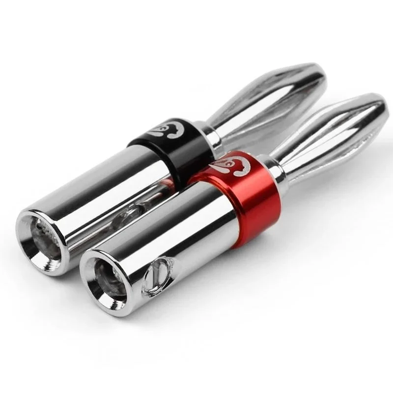 Premium Nickel-plated Banana Plug Male Connectors (1 Pair)
