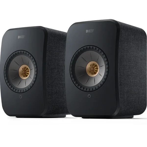 KEF LSX II MQA Multi-Room Wireless Bluetooth/WiFi Network Desktop Bookshelf Speakers (with HDMI) - Carbon Black