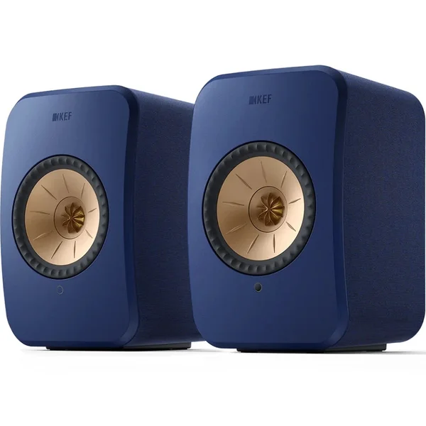 KEF LSX II MQA Multi-Room Wireless Bluetooth/WiFi Network Desktop Bookshelf Speakers (with HDMI) - Cobalt Blue
