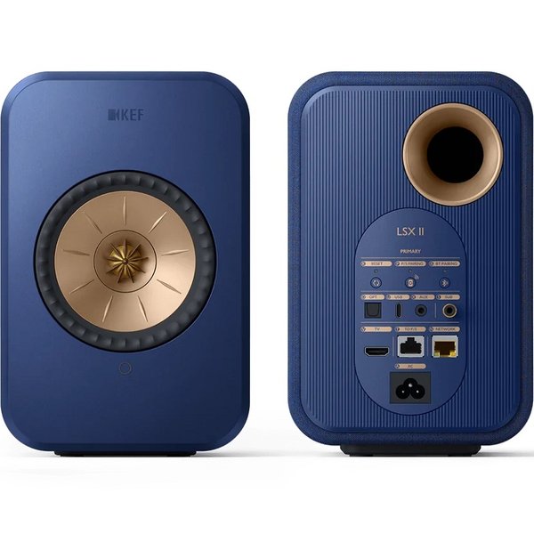 KEF LSX II MQA Multi-Room Wireless Bluetooth/WiFi Network Desktop Bookshelf Speakers (with HDMI) - Cobalt Blue KEF LSX II MQA Multi-Room Wireless Bluetooth/WiFi Network Desktop Bookshelf Speakers (with HDMI) - Cobalt Blue