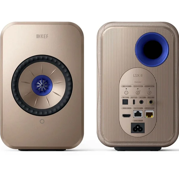 KEF LSX II MQA Multi-Room Wireless Bluetooth/WiFi Network Desktop Bookshelf Speakers (with HDMI) - Soundwave by Terence Conran