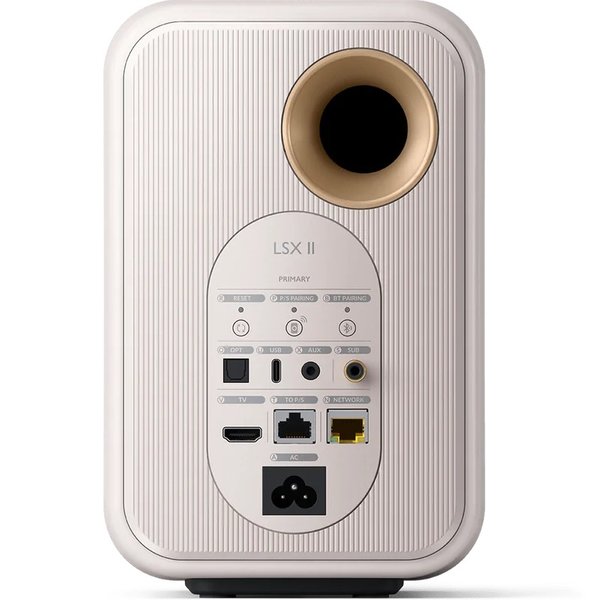 KEF LSX II MQA Multi-Room Wireless Bluetooth/WiFi Network Desktop Bookshelf Speakers (with HDMI) - Mineral White KEF LSX II MQA Multi-Room Wireless Bluetooth/WiFi Network Desktop Bookshelf Speakers (with HDMI) - Mineral White